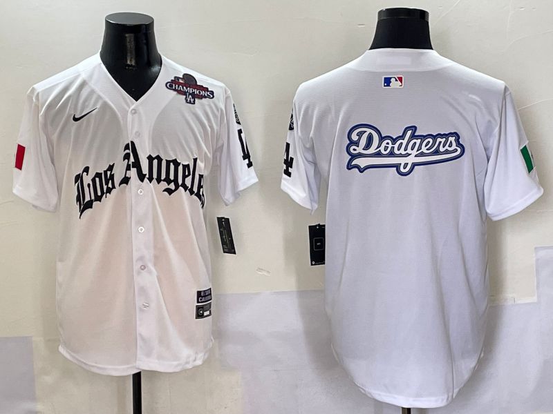 Men Los Angeles Dodgers Blank White Five generations Joint Name 2025 Nike MLB Jersey style 16
